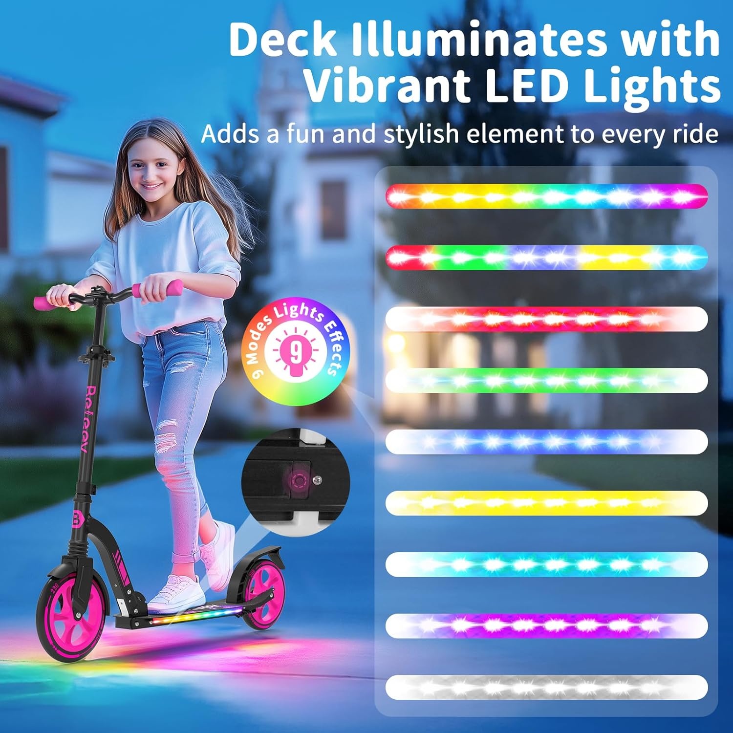 Scooter Big Wheel 2-wiel met Licht & Verstelbaar Stuur - 34% Korting