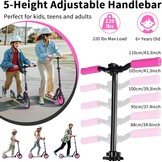 Scooter Big Wheel 2-wiel met Licht & Verstelbaar Stuur - 34% Korting