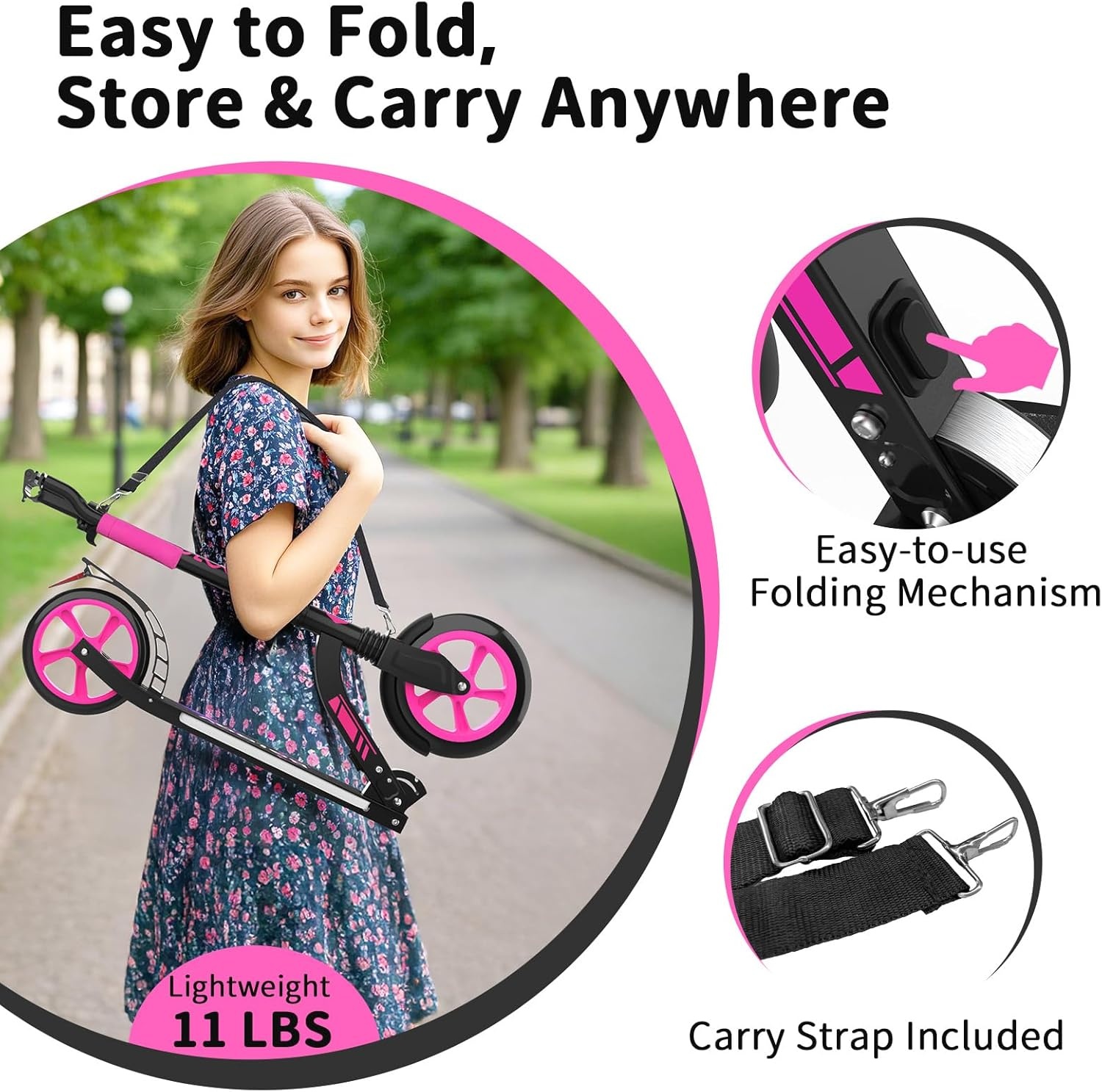Scooter Big Wheel 2-wiel met Licht & Verstelbaar Stuur - 34% Korting