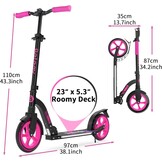 Scooter Big Wheel 2-wiel met Licht & Verstelbaar Stuur - 34% Korting