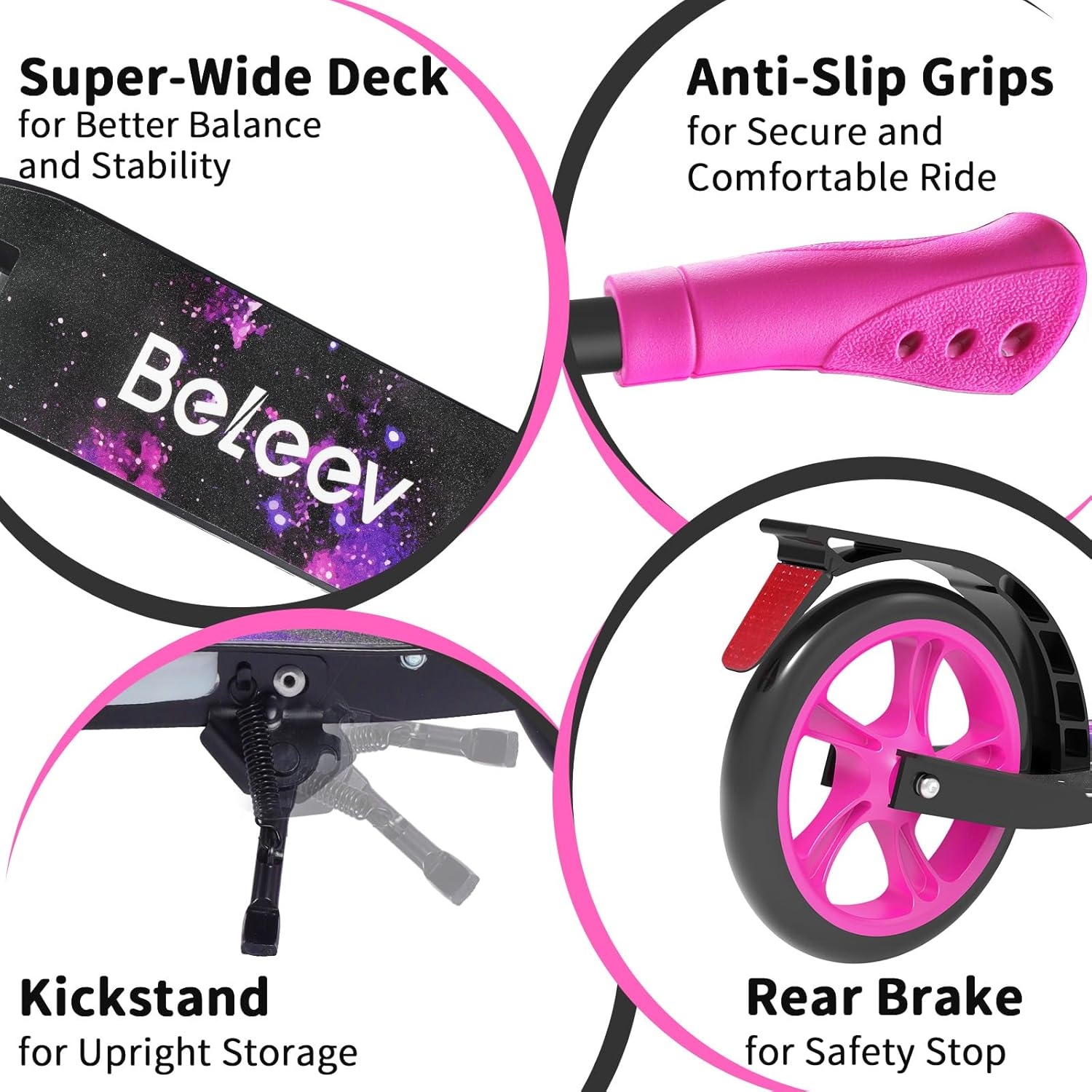 Scooter Big Wheel 2-wiel met Licht & Verstelbaar Stuur - 34% Korting