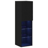 TV-kast Zwart 30.5x30x102cm Bewerkt Hout - 34% Korting