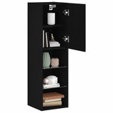 TV-kast Zwart 30.5x30x102cm Bewerkt Hout - 34% Korting