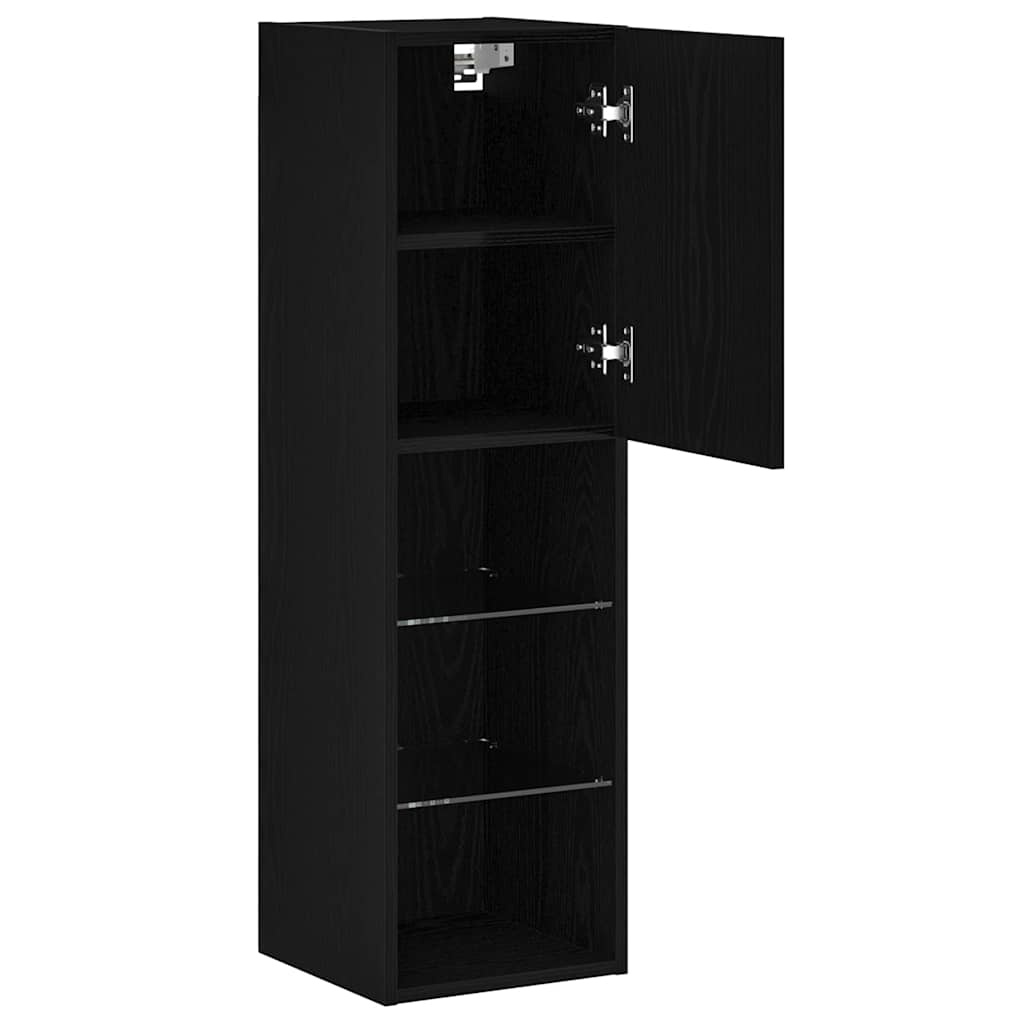 TV-kast Zwart 30.5x30x102cm Bewerkt Hout - 34% Korting