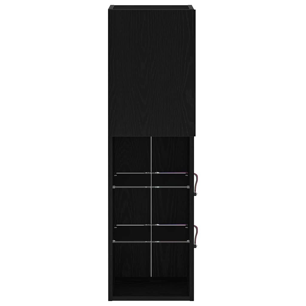 TV-kast Zwart 30.5x30x102cm Bewerkt Hout - 34% Korting