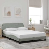 vidaXL Bedframe zonder matras 120x200 cm fluweel lichtgrijs