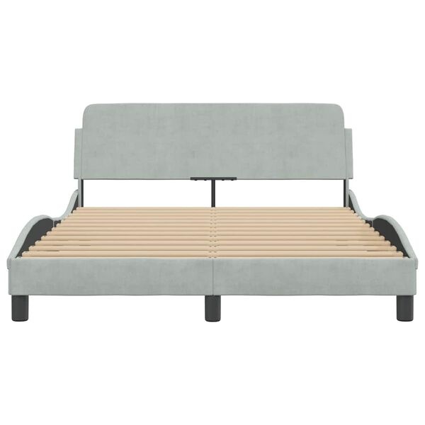 vidaXL Bedframe zonder matras 120x200 cm fluweel lichtgrijs
