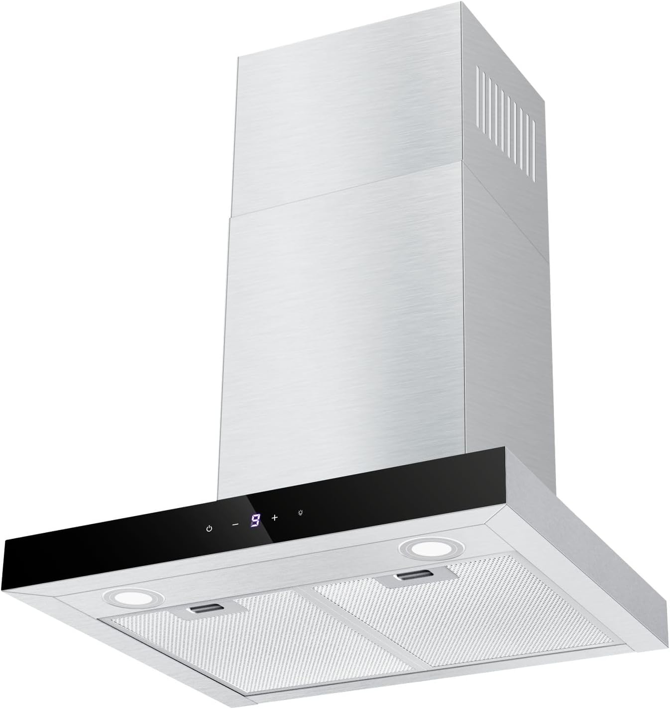 TopStrong Afzuigkap 60 cm, afzuigkap convectie/afvoerlucht, afzuigkap met 700 m³/h luchtstroom, afzuigkap 60 cm roestvrij staal, 9 standen soft touch-besturing en 2 W ledlicht