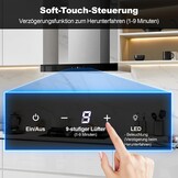 TopStrong Afzuigkap 60 cm, afzuigkap convectie/afvoerlucht, afzuigkap met 700 m³/h luchtstroom, afzuigkap 60 cm roestvrij staal, 9 standen soft touch-besturing en 2 W ledlicht