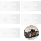 Luxiremi 4 stuks dubbele badkamerstickers, waterdichte sterke zelfklevende haken, geen schade aan de muur, zelfklevende douchecaddy vervangingshaken, geschikt badkamerrek zonder boren