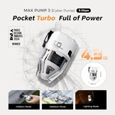 FLEXTAILGEAR MAX Pump 3 draagbare luchtpomp, 5,0 kPa, verlichting, USB-opladen voor het opblazen en legen van zwemhulpen, luchtbedden en zwemringen, vacuümopbergzak