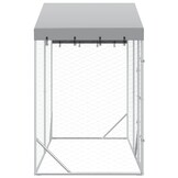 vidaXL Hondenkennel met dak 3x1,5x2,5 m gegalvaniseerd staal zilver