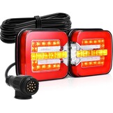 MICTUNING 12V LED Trailer Achterlicht Set met 13-Pins Plug, 7.5m Kabel, E9 Gecertificeerd, IP67 Waterdicht