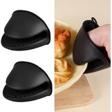 Hittebestendige siliconen ovenwanten voor airfryer, bakken en barbecue - Zwart
