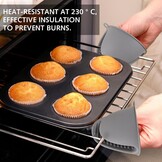 Hittebestendige siliconen ovenwanten voor airfryer, bakken en barbecue - Zwart