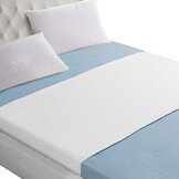 Wasbaar incontinentie bedmat met piping - Waterdichte matrashoes herbruikbaar (86 x 132 cm)