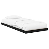 vidaXL Vloer bedframe Zwart Eiken 90 x 200 cm Bewerkt hout