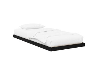 vidaXL Vloer bedframe Zwart Eiken 90 x 200 cm Bewerkt hout