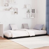 vidaXL Vloer bedframe Zwart Eiken 90 x 200 cm Bewerkt hout