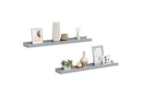 Fotoplanken 2 stuks grijs MDF 60x9x3 cm - 34% korting