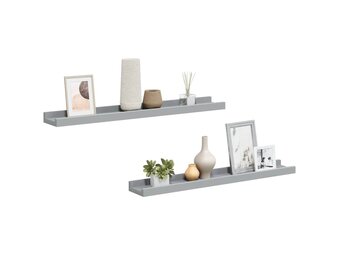 vidaXL Fotoplanken 2 st 60x9x3 cm MDF grijs