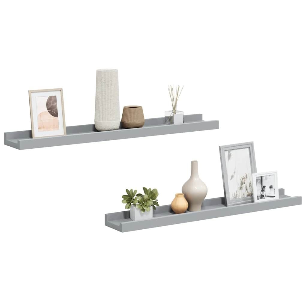 vidaXL Fotoplanken 2 st 60x9x3 cm MDF grijs