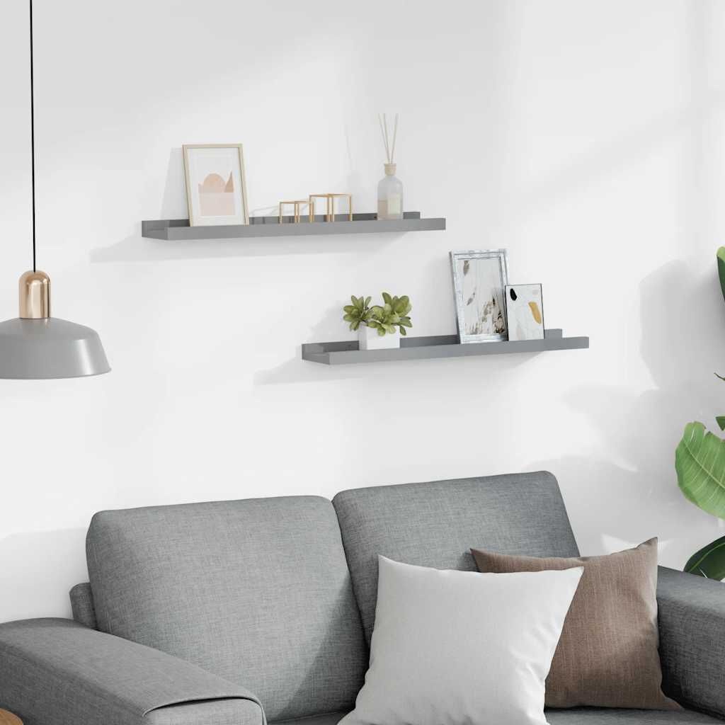 vidaXL Fotoplanken 2 st 60x9x3 cm MDF grijs