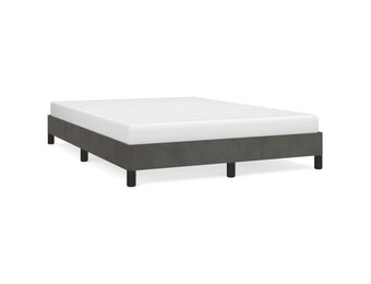 vidaXL Bedframe zonder matras 140x190 cm fluweel donkergrijs