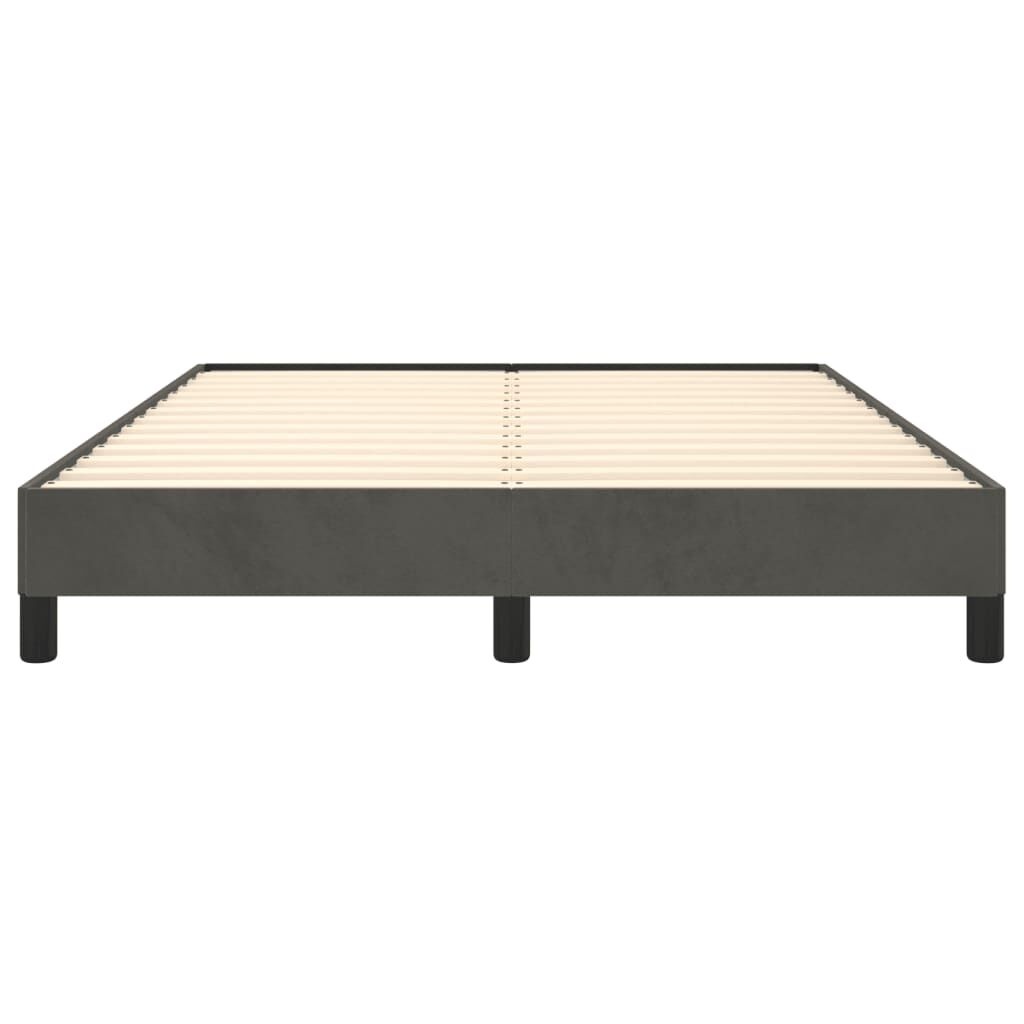 vidaXL Bedframe zonder matras 140x190 cm fluweel donkergrijs