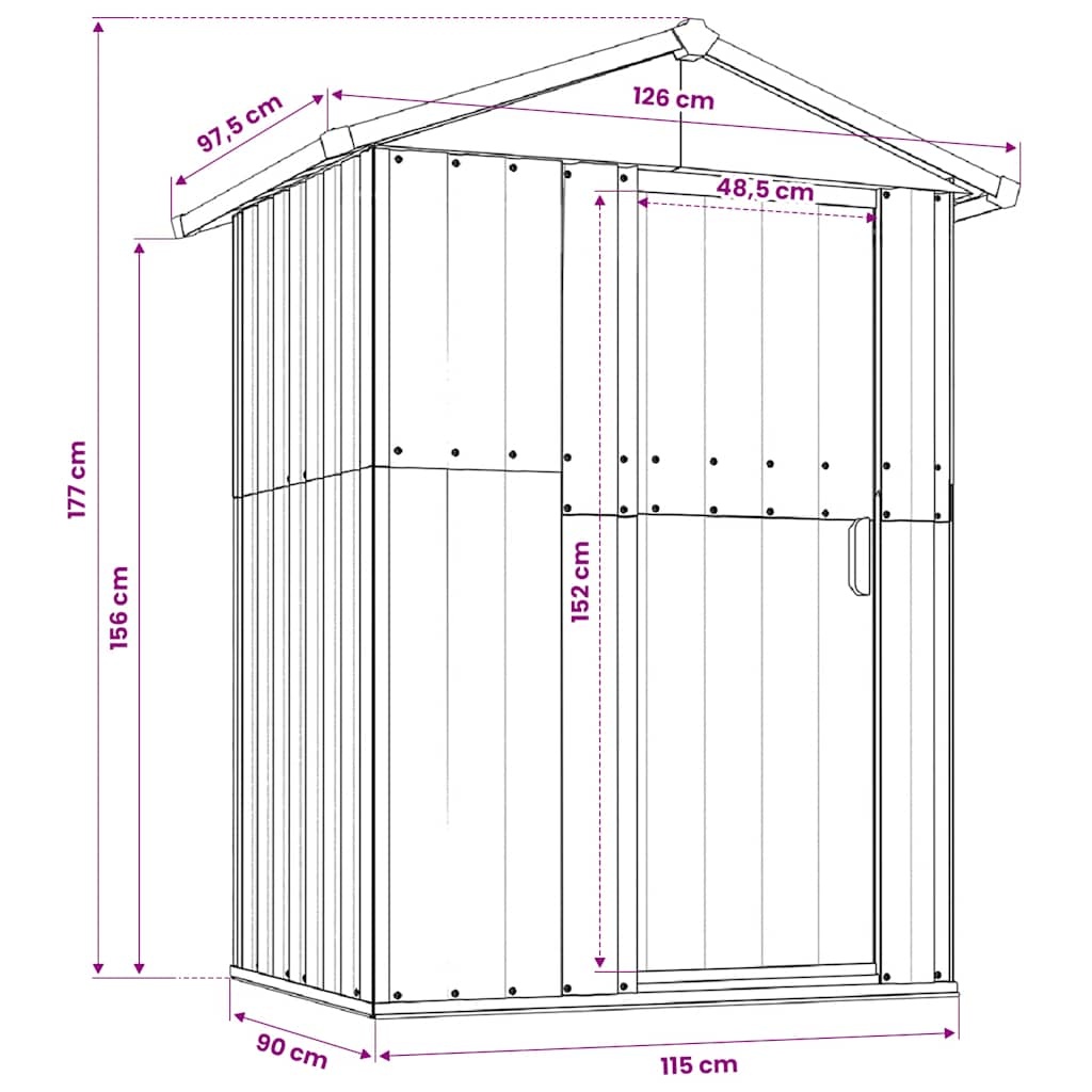 Tuinschuur Gegalvaniseerd Staal Bruin - 35% Korting!