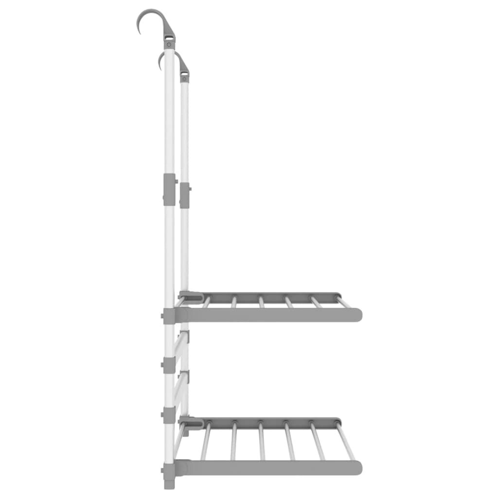 vidaXL Droogrek voor balkon 54x25x42 cm aluminium