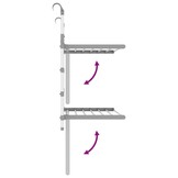 vidaXL Droogrek voor balkon 54x25x42 cm aluminium