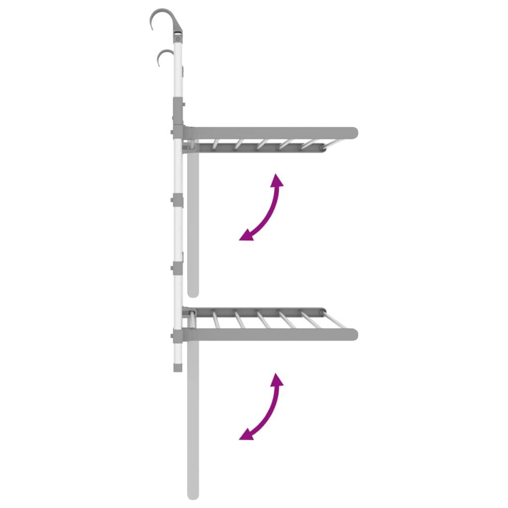 vidaXL Droogrek voor balkon 54x25x42 cm aluminium