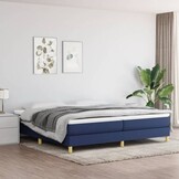 vidaXL Bedframe zonder matras stof blauw 200x200 cm