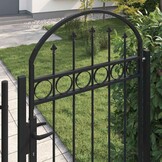 vidaXL Poort met gebogen bovenkant 89x200 cm staal zwart