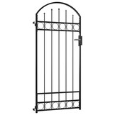 vidaXL Poort met gebogen bovenkant 89x200 cm staal zwart