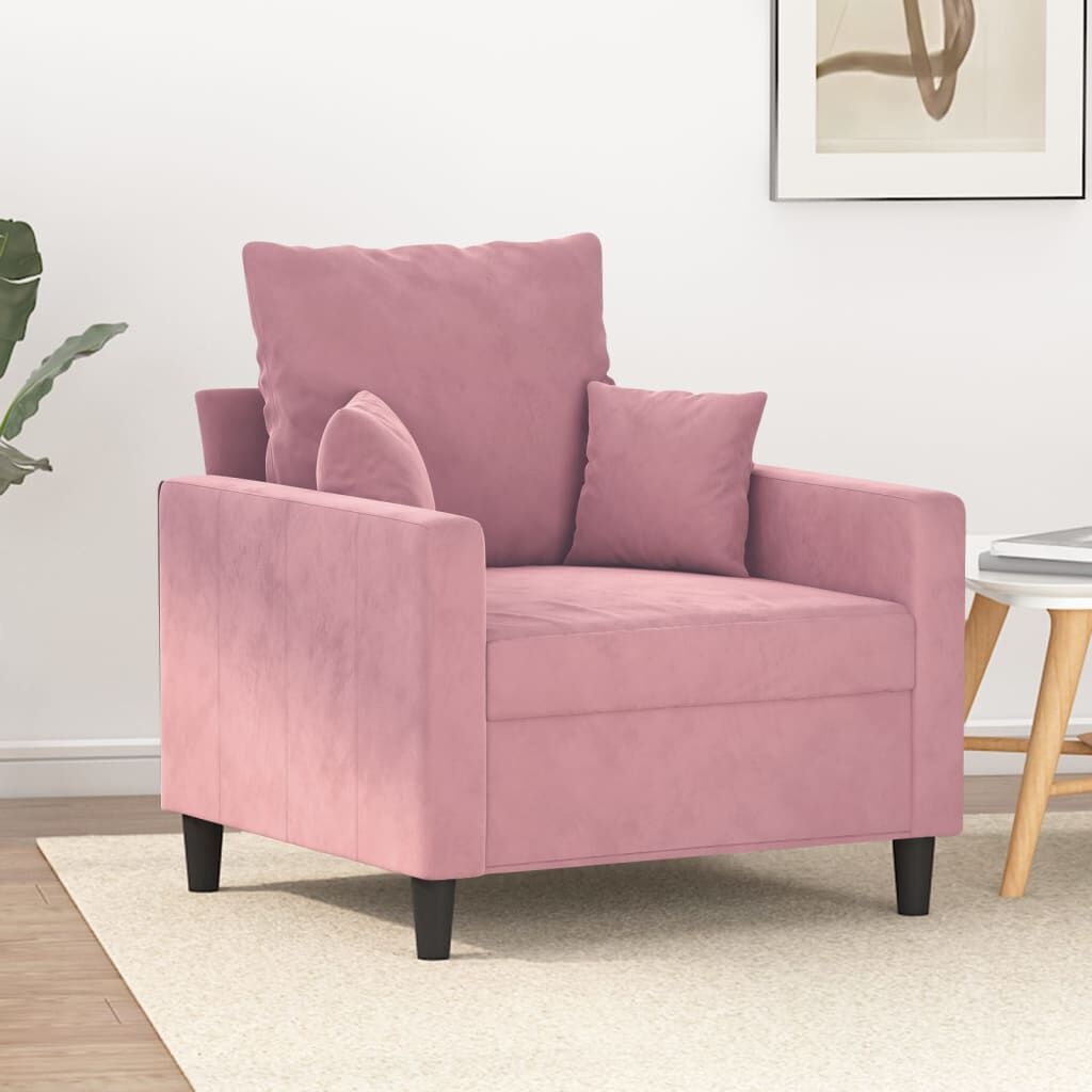 vidaXL Fauteuil 60 cm fluweel roze