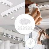 Gordijntrack glijder, caravan gordijn rail glijder, plafondgordijn rail slider haken, kunststof wit gordijn track haak rollen voor ramen deur douchegordijnen