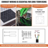 Karinear Keramische Kookplaat 60 cm met Metalen Frame, 6000W, 4 Zones, Touch Control en Kinderbeveiliging