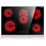 Karinear Keramische Kookplaat 60 cm met Metalen Frame, 6000W, 4 Zones, Touch Control en Kinderbeveiliging