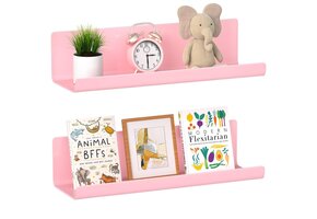 Zwevende wandplanken Set van 2 - Roze Kunststof, 32% Korting