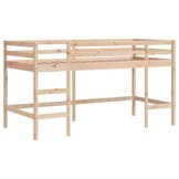 vidaXL Kinderhoogslaper met ladder 90x190 cm massief grenenhout