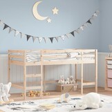 vidaXL Kinderhoogslaper met ladder 90x190 cm massief grenenhout
