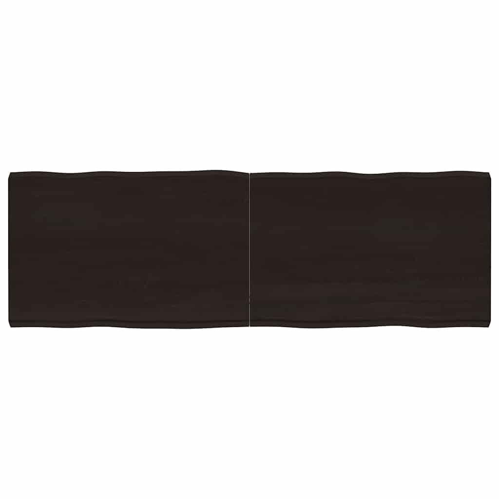 vidaXL Tafelblad natuurlijke rand 180x60x(2-6)cm eikenhout donkerbruin