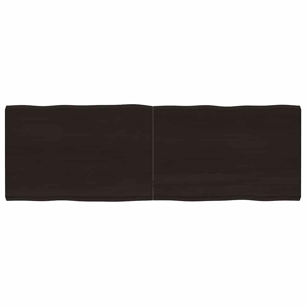 vidaXL Tafelblad natuurlijke rand 180x60x(2-6)cm eikenhout donkerbruin