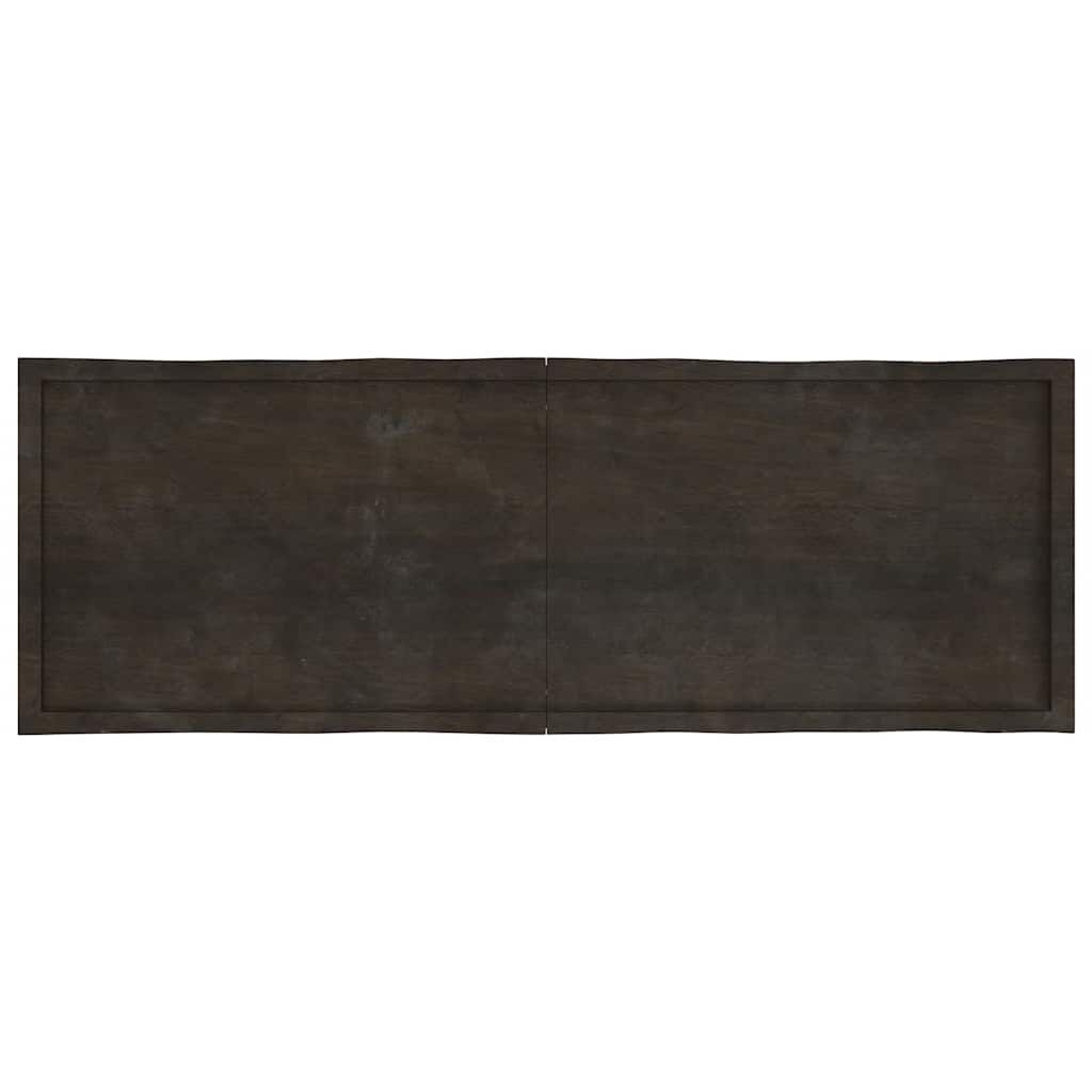 vidaXL Tafelblad natuurlijke rand 180x60x(2-6)cm eikenhout donkerbruin