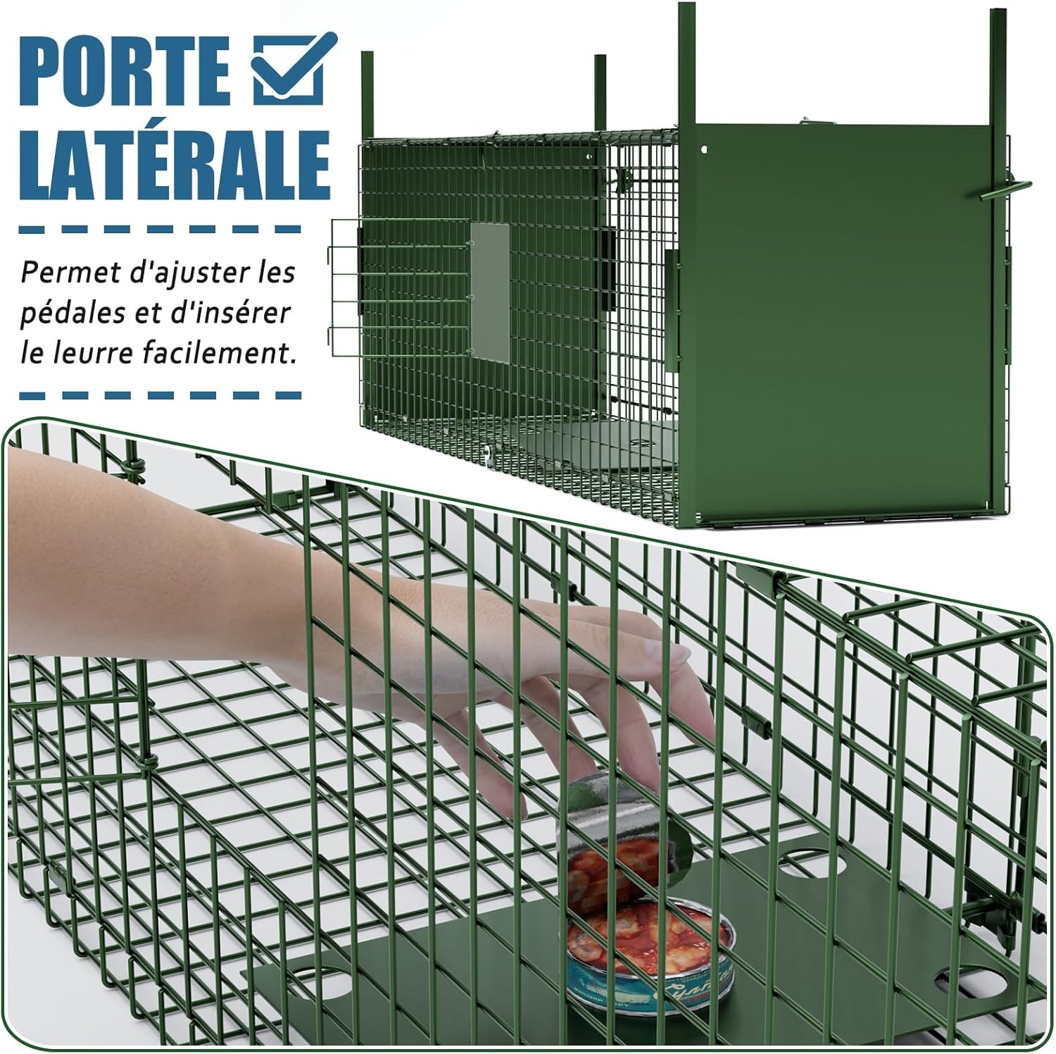 Dierenval 100 X 29 X 31.5 cm Foldable herbruikbare animal trap, Muizenval, voor muis, knaagdieren, katten, vossen, wasbeer, weasel vangst,vangkooi