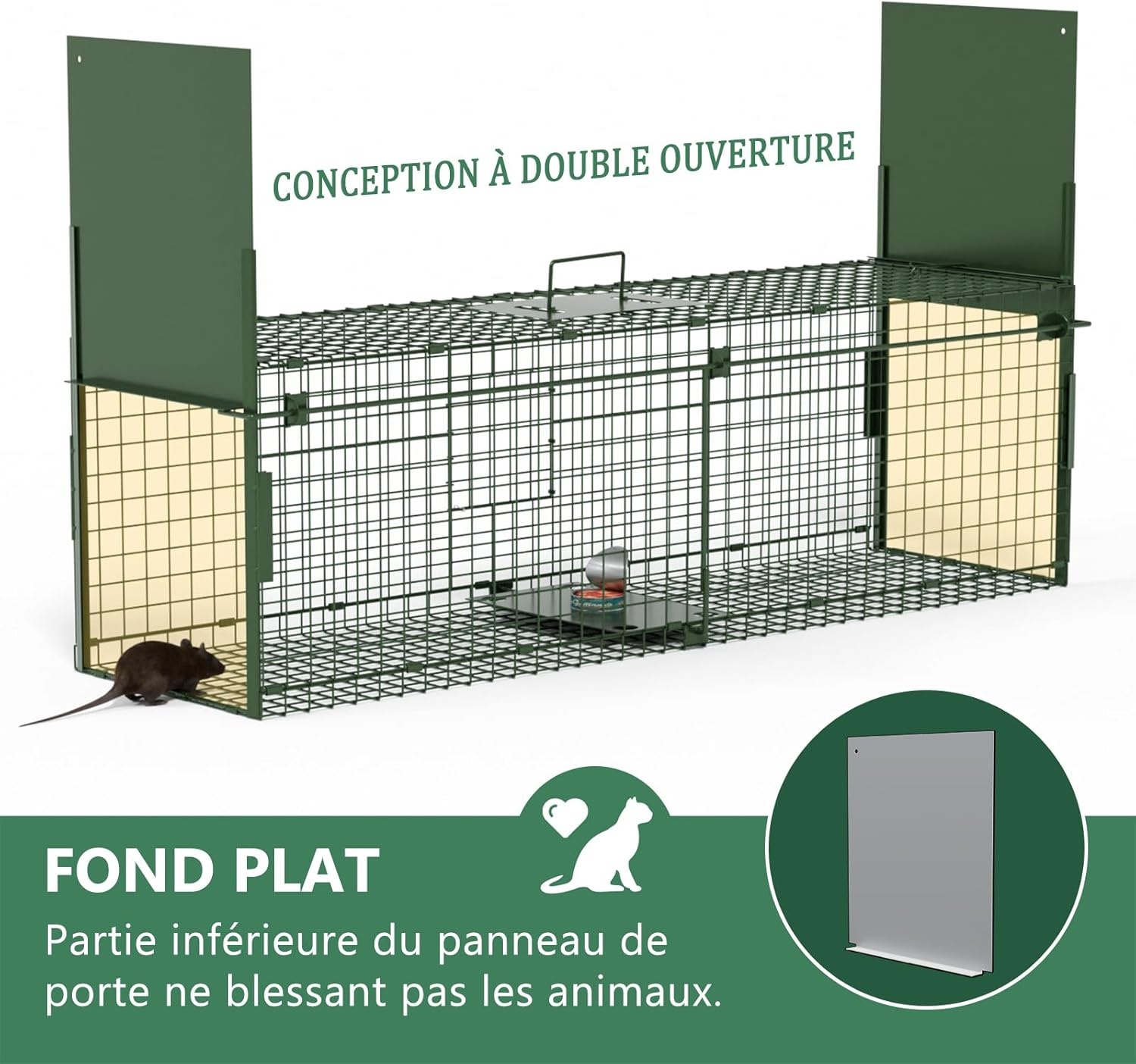 Dierenval 100 X 29 X 31.5 cm Foldable herbruikbare animal trap, Muizenval, voor muis, knaagdieren, katten, vossen, wasbeer, weasel vangst,vangkooi