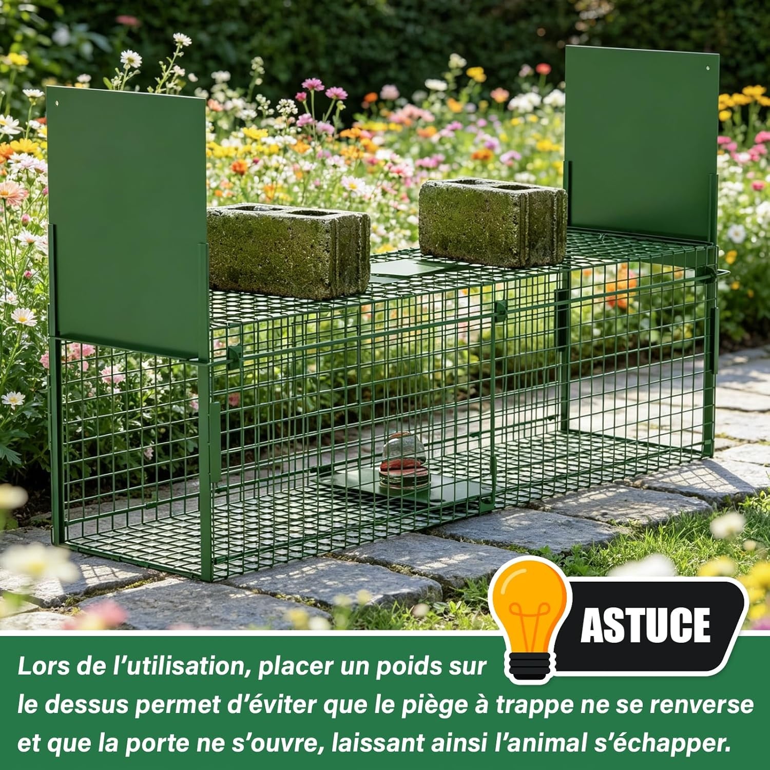 Dierenval 100 X 29 X 31.5 cm Foldable herbruikbare animal trap, Muizenval, voor muis, knaagdieren, katten, vossen, wasbeer, weasel vangst,vangkooi