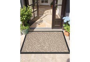 Deurmat Kaki Bladpatroon 80x120cm - 36% Korting